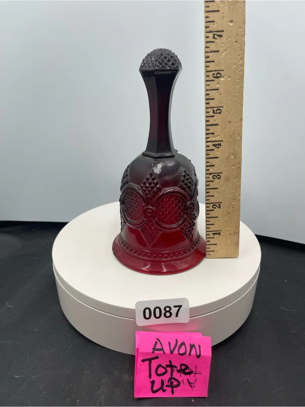 Avon Red and Black Glass Decorative Bell